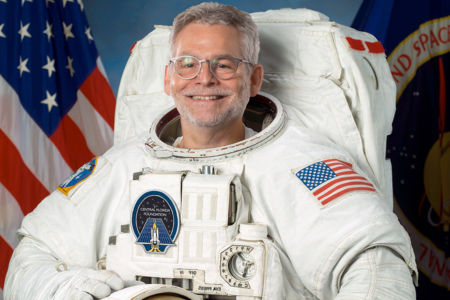 Mark Brewer as an astronaut. 