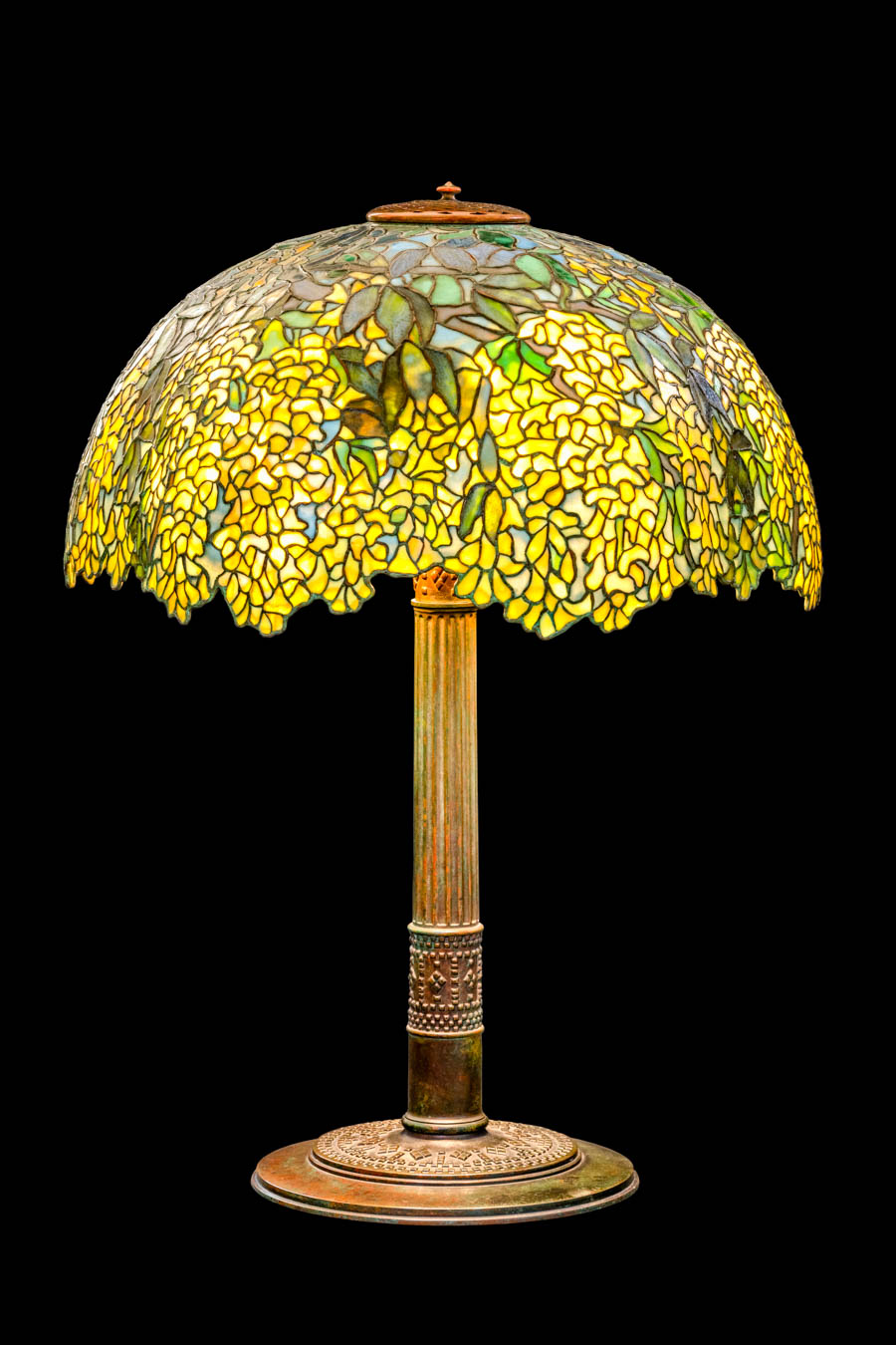 Tiffany Labernum lamp, images courtesy of Marie Selby Botanical Gardens. 