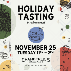 Holiday Tasting and 20% Off Sale at Chamberlin's 11/25!