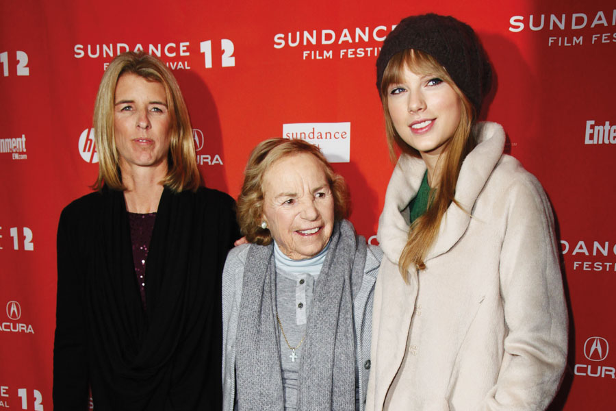 Rory Kennedy, Ethel Kennedy and Taylor Swift arrive at the premiere of Ethel at the Sundance Film Festival in Park City, Utah on January 20, 2012. 