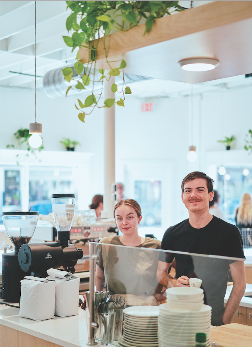 Couple and co-owners of Project Coffee, Ian Steger and Emily Arthur awake with the sun. Photography by Wyatt Kostygan.