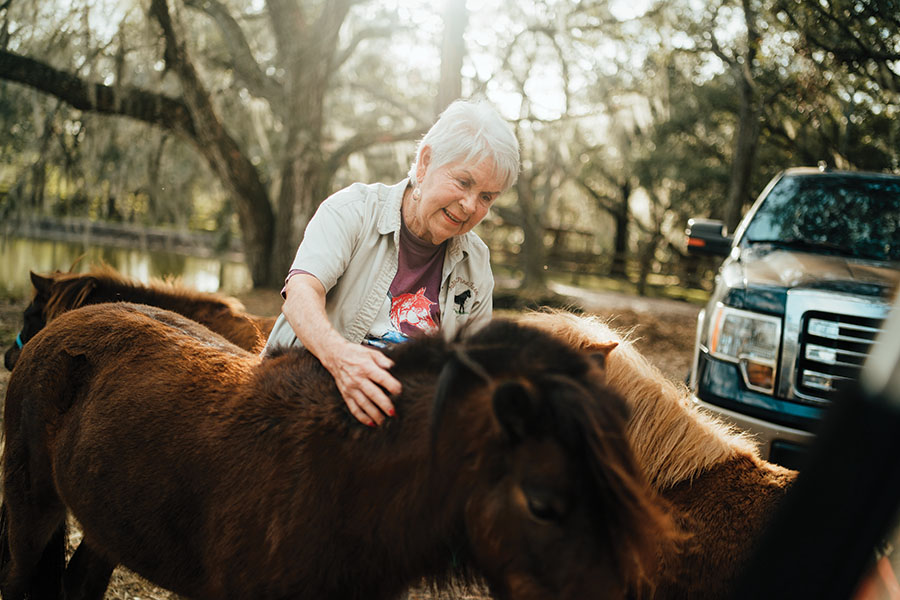 With four decades under her belt, Judy's newest project is writing a book about raising and handling her pony pals. Photography by Wyatt Kostygan.