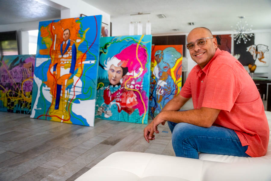 Javi Suarez working in his studios.